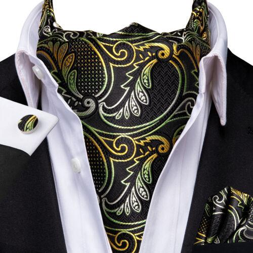 100 Farben Herren Seide Ascot Krawatte Vintage Krawatte Paisley Schal Einstecktuch Manschettenknöpfe Set AS-1078 von Joom DACH