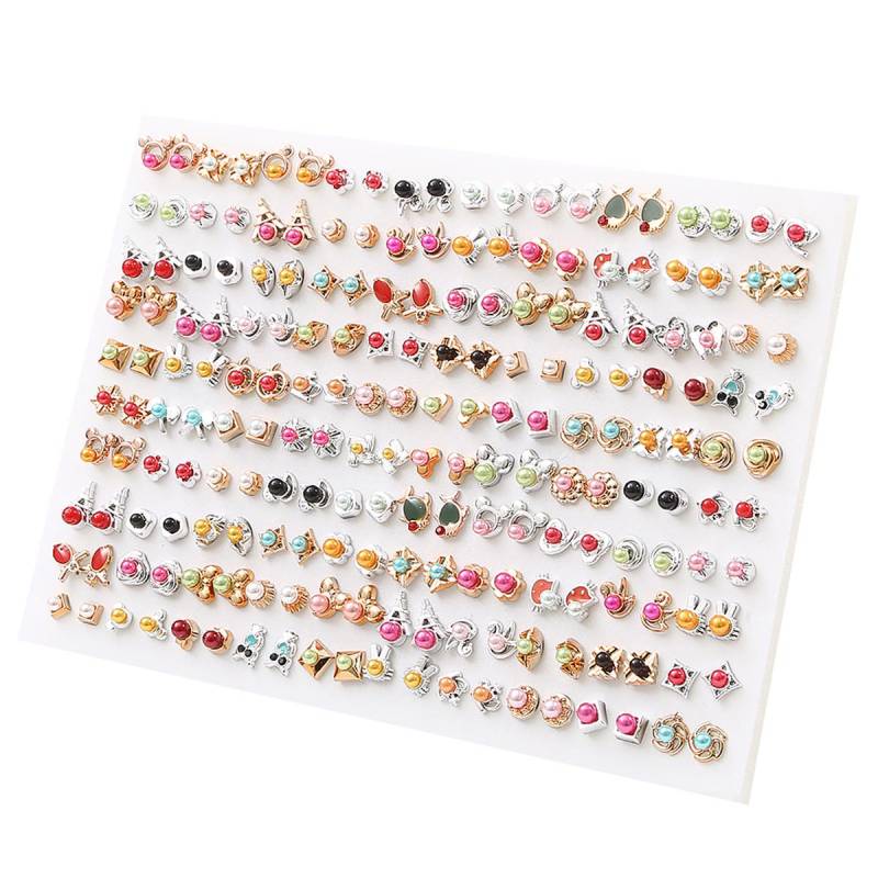100 Paare/los Frauen Kleine Ohrstecker Sets Kristall Mädchen Kind Stern Herz Mond Ohrring Schmuck von Joom DACH