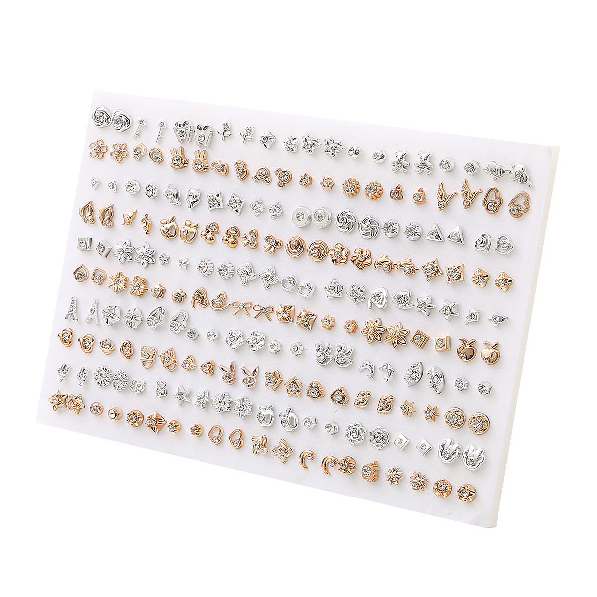 100 Paare/los Frauen Kleine Ohrstecker Sets Kristall Mädchen Kind Stern Herz Mond Ohrring Schmuck von Joom DACH