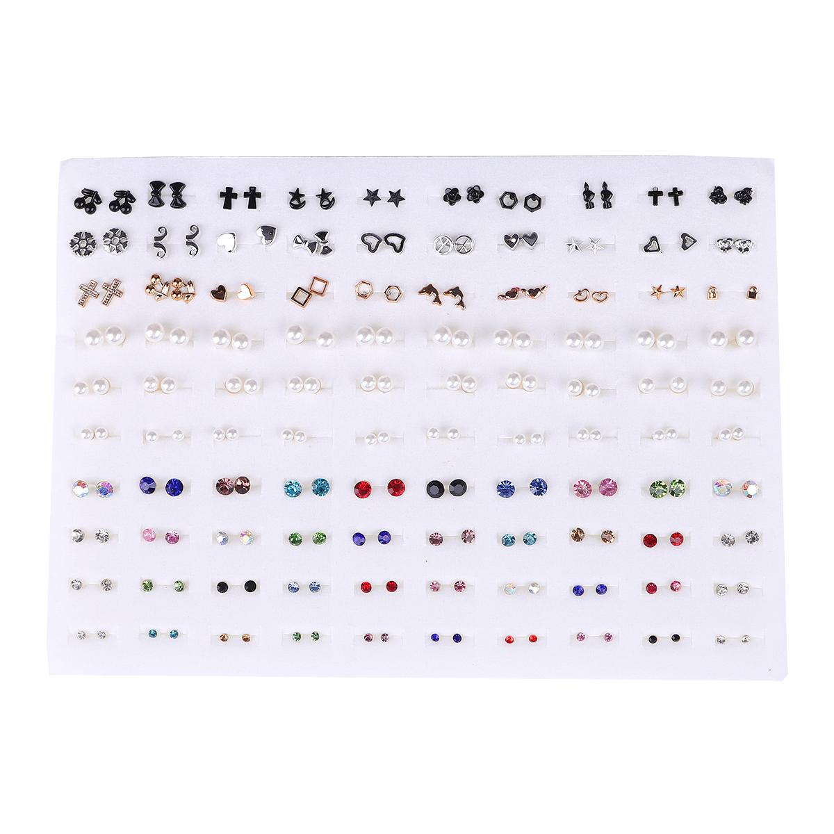 100 Paare/los Frauen Kleine Ohrstecker Sets Kristall Mädchen Kind Stern Herz Mond Ohrring Schmuck von Joom DACH