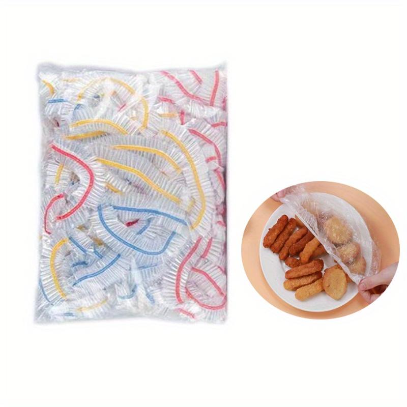 100 STÜCKE Farbe Einweg-Lebensmittelabdeckung Wickelfolie Lebensmittelqualität Frischhaltefolie Beutel Aufbewahrung Küche Einweg-Schüsselabdeckung 100PCS von Joom DACH