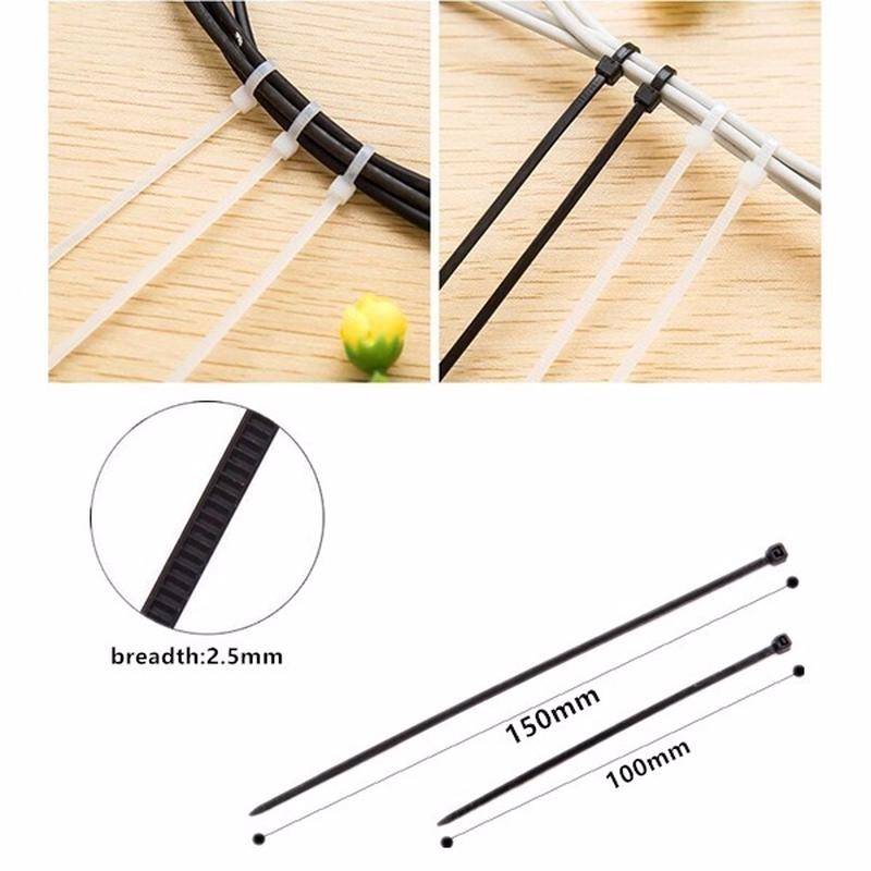 100 Stück 2,5 x 100 mm selbstsichernde Kabelbinderschnur Seil-Organizer-Haltergurte mit Reißverschluss 2.5X150mm weiß von Joom DACH