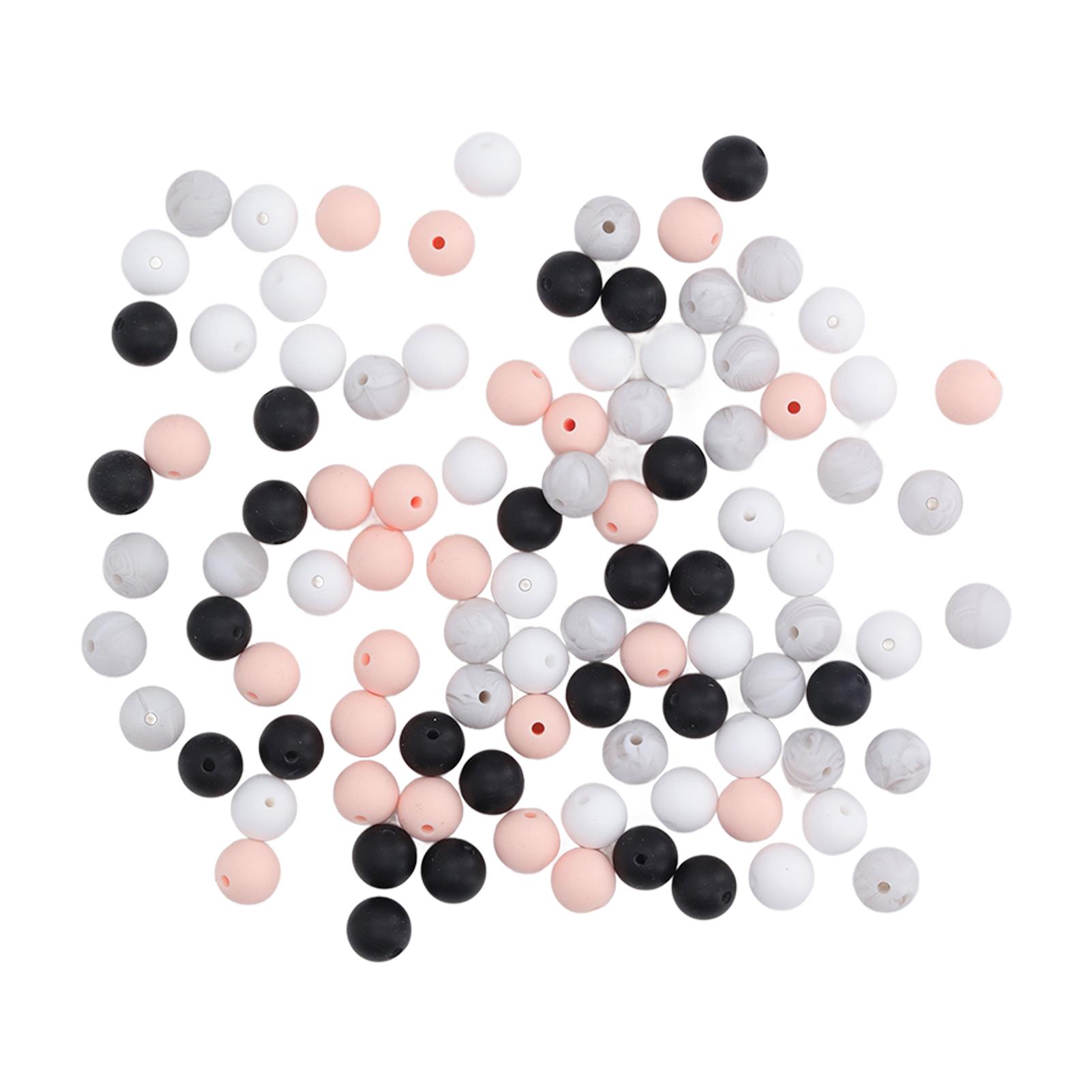 100 Stück 9mm Silikonperlen DIY Rund Mehrfarbig Silikon Lose Perlen für Halsketten Babyspielzeug von Joom DACH