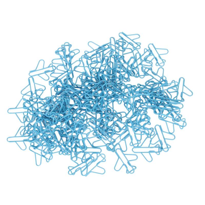 100 Stück Büroklammern in Flugzeug-Optik, niedliche Form, blau, exquisites Aussehen, Lesezeichen-Clips für Partys von Joom DACH
