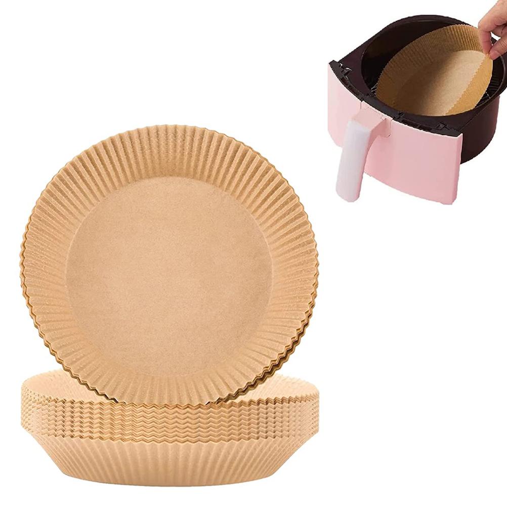 100 Stück Einweg-Papier-Einleger für Heißluftfritteuse Antihaft-Papier-Einleger für Heißluftfritteuse Ölfest Pergament Backen von Joom DACH