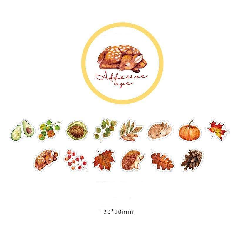 100 Stück Herbstabend-Suge-Serie, speziell geformtes CollageTape, kreatives Einzelstreifen-Washi-Tape, Dekorations-DIY-Materialien von Joom DACH
