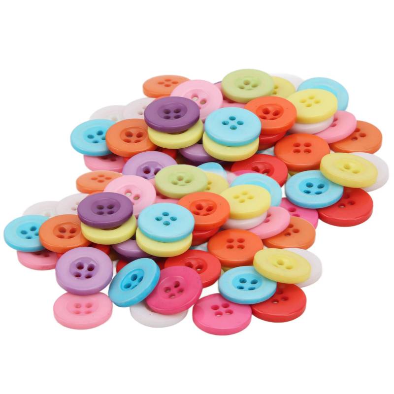 100 Stück Knöpfe Bunt Flache Rückseite Wasserdicht Ölbeständigkeit Einfache Bedienung Nähen Harzknöpfe von Joom DACH