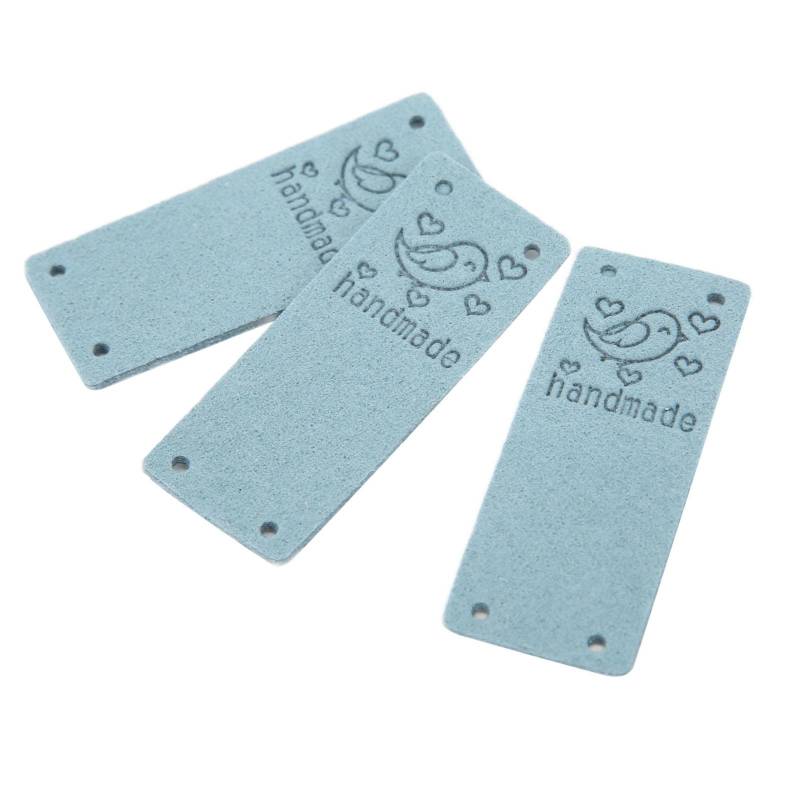 100 Stück PU Lederetikett Vogel Farbe Handgefertigt Weich 4 Löcher Nützliches DIY-Zubehör für Geldbörse Hut(blau blau von Joom DACH