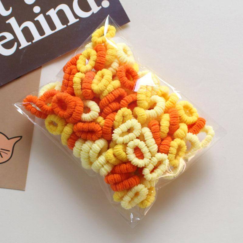 100 Stück elastisches Kinder-Haarseil, Bonbonfarben-Haarkreis, Kinder-Haar-Accessoires von Joom DACH