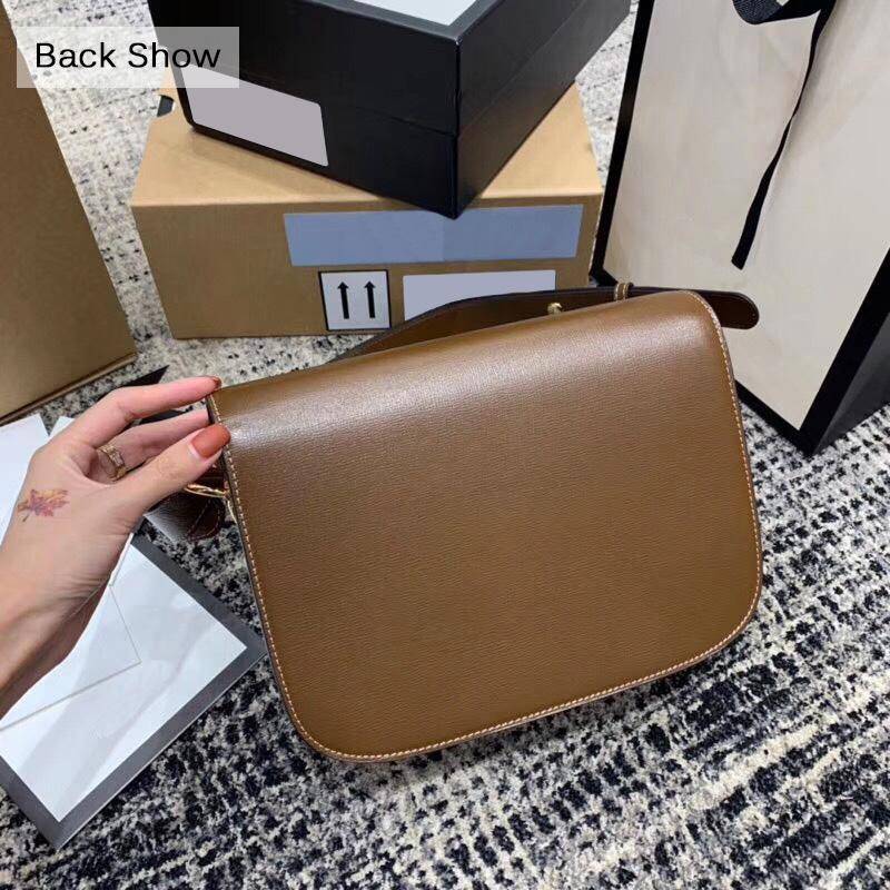 100 % echtes Leder Designer Handtaschen Luxusmarke Rindsleder Frauen Schultertaschen mit Logo Mode g Crossbody Messenger Bag kaffeebraun von Joom DACH