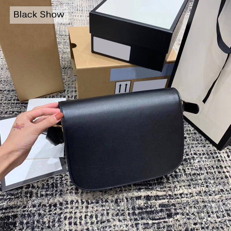 100 % echtes Leder Designer Handtaschen Luxusmarke Rindsleder Frauen Schultertaschen mit Logo Mode g Crossbody Messenger Bag schwarz von Joom DACH