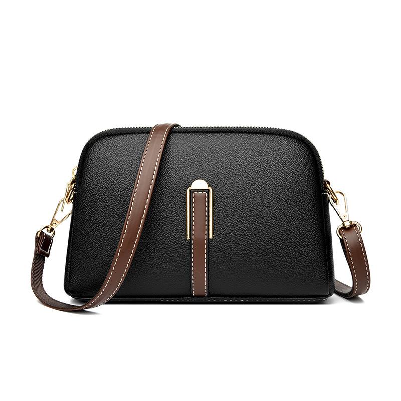 100 % echtes Leder Umhängetasche Damen Handtasche Designer Rindsleder Flap Bag Luxus Damen Messenger Bags Umhängetaschen für Frauen schwarz von Joom DACH