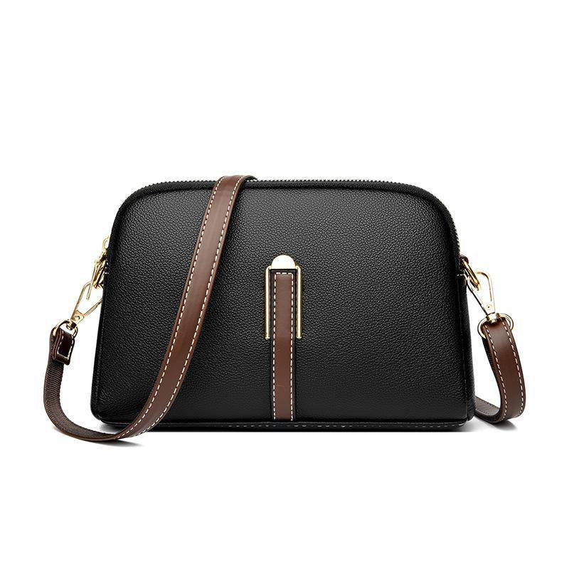 100 % echtes Leder Umhängetasche Damen Handtasche Designer Rindsleder Flap Bag Luxus Damen Messenger Bags Umhängetaschen für Frauen schwarz von Joom DACH