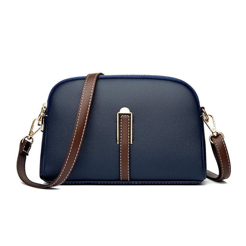 100 % echtes Leder Umhängetasche Damen Handtasche Designer Rindsleder Flap Bag Luxus Damen Messenger Bags Umhängetaschen für Frauen blau von Joom DACH