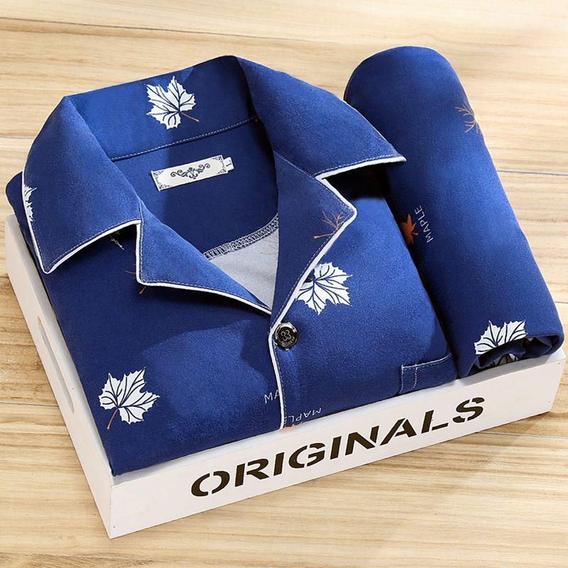 100 % hochwertiger Herren-Pyjama – Langarm, lässige Frühjahr/Herbst-Kollektion 2023 für Jung und Alt 2XL (150-175 lbs) von Joom DACH