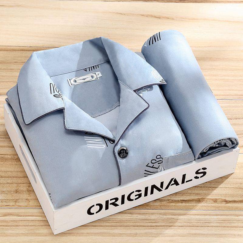 100 % hochwertiger Herren-Pyjama – Langarm, lässige Frühjahr/Herbst-Kollektion 2023 für Jung und Alt L (100-125 lbs) von Joom DACH