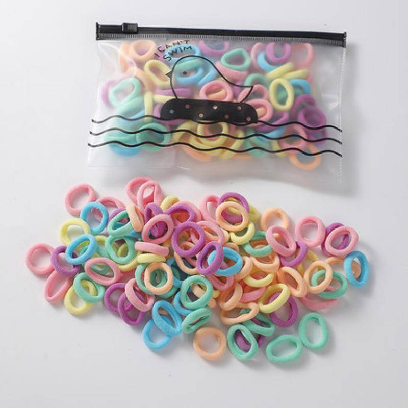 100 stücke Elastische Kopf Band Kinder Haar Seil Haar Krawatten Candy Farbe Nette Handtuch Haar Ring Für Kleine Mädchen Kinder haar Zubehör von Joom DACH