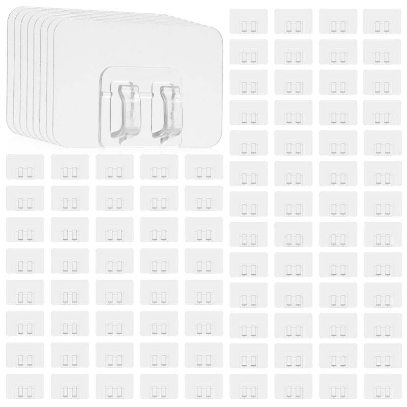 100 stücke Lampe String Lichter Haken Keine Punch Haken Patch Regal Snap Clip Transparent Klebrige Haken transparent von Joom DACH