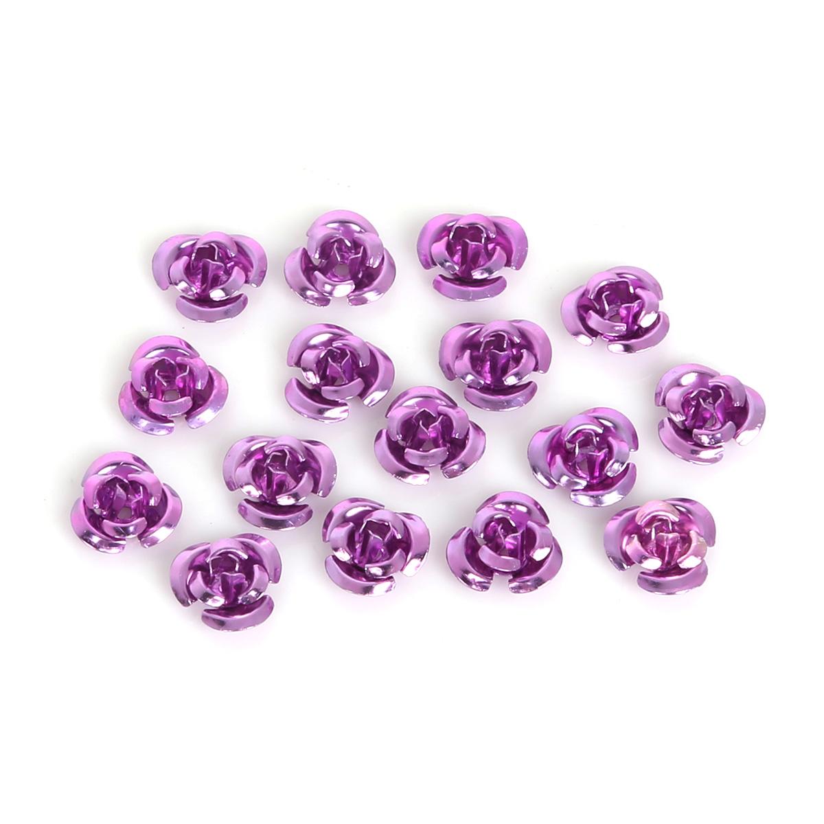 100 stücke Rose Kopf Aluminium Schmuck Produktion Hochzeit Party DIY Handwerk Dekoration Gemischte Farbe Perlen Hause Dekoration 8mm violett von Joom DACH