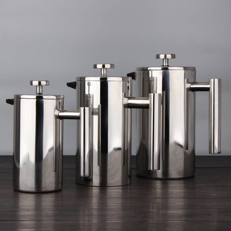 1000 ml Edelstahl 304 Doppelschicht-French-Press-Kaffeekanne mit größerem Fassungsvermögen, manueller Café-Maker 350ML von Joom DACH