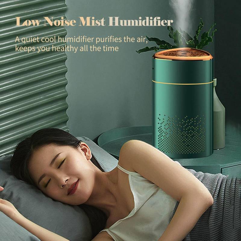 1000 ml Nebel-Luftbefeuchter-Diffusor mit buntem Nachtlicht, leiser, kühler Luftbefeuchter, Desktop-USB-betrieben grün von Joom DACH
