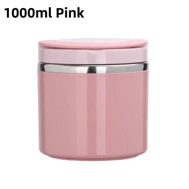 1000ml Lebensmittel Thermos Jar Isolierte Suppe Tasse Thermos Behälter Edelstahl Lunch Box Thermo Halten Warm für Schule Kinder rosa von Joom DACH