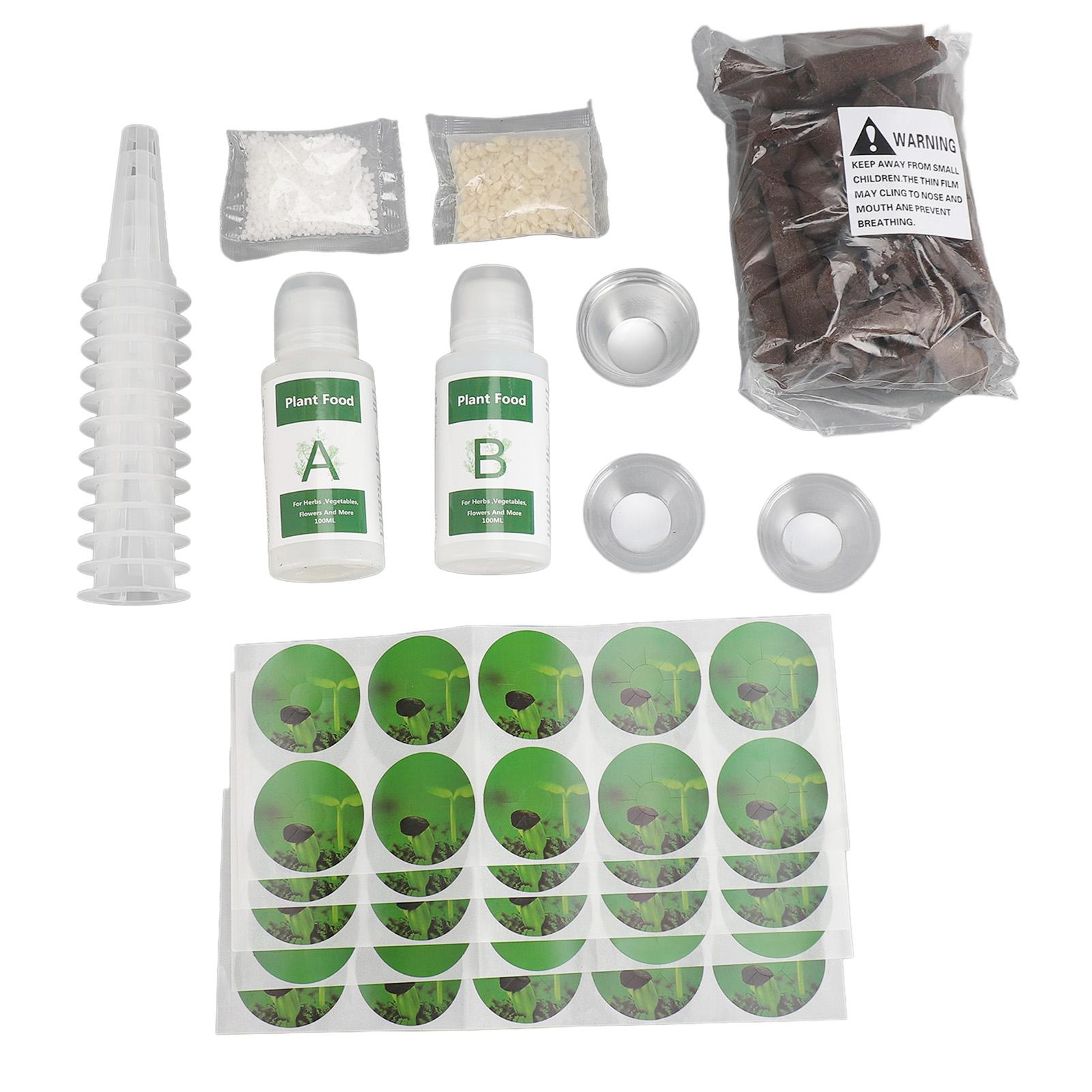 100ML Hydroponische Pflanzennahrung Hydroponik Nährstoffset mit Anzuchtschwämmen A B Pflanzennahrung 50 Aufkleber von Joom DACH