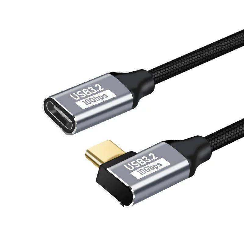 100W PD Schnellladekabel 5A Typ USB C 3.1 Gen 2 Stecker auf Buchse Verlängerungskabel 90 Grad 10Gbps USB C Extender Datenkabel 3m von Joom DACH