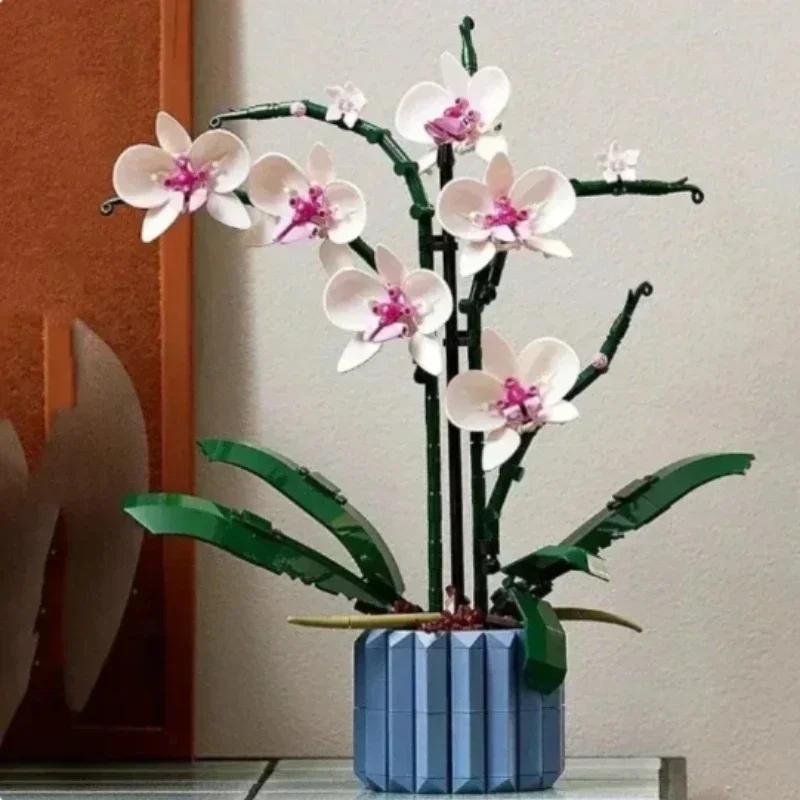 10311 Bausteine Set Mini Modell Orchidee Topf Kreative Blumenstrauß Ideen Zusammengebaute DIY Steine Lernspielzeug für Kinder von Joom DACH