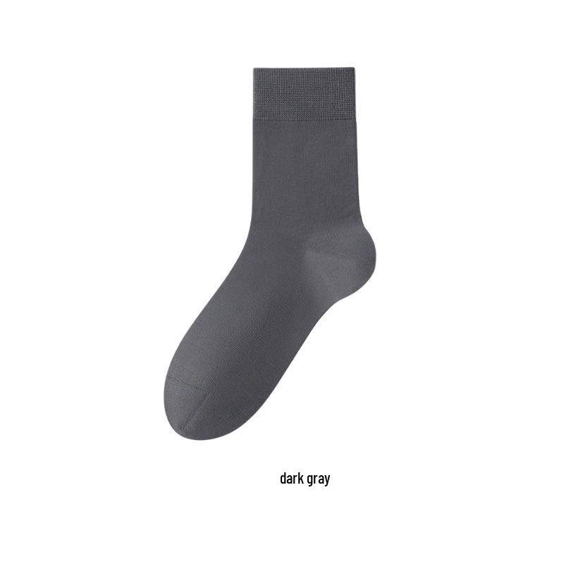 10A Antibakterielle Herren-Mittelwaden-Socken aus reiner Baumwolle - Geruchsresistent, Schweißabsorbierend, Perfekt für Herbst und Winter 100% Pure Cotton Mid-Calf dunkelgraue von Joom DACH