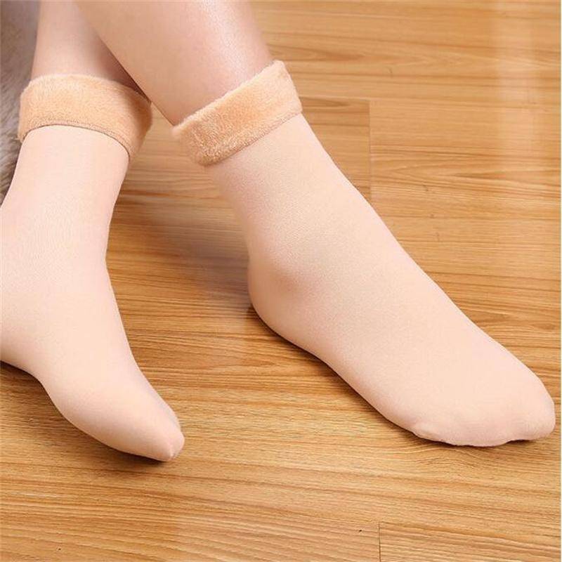 10PC/5PC/1PC Winter Frauen Socken Nahtlose Samt Stiefel Boden Schlafen Socken Verdicken Thermische Wolle 1PC beige von Joom DACH