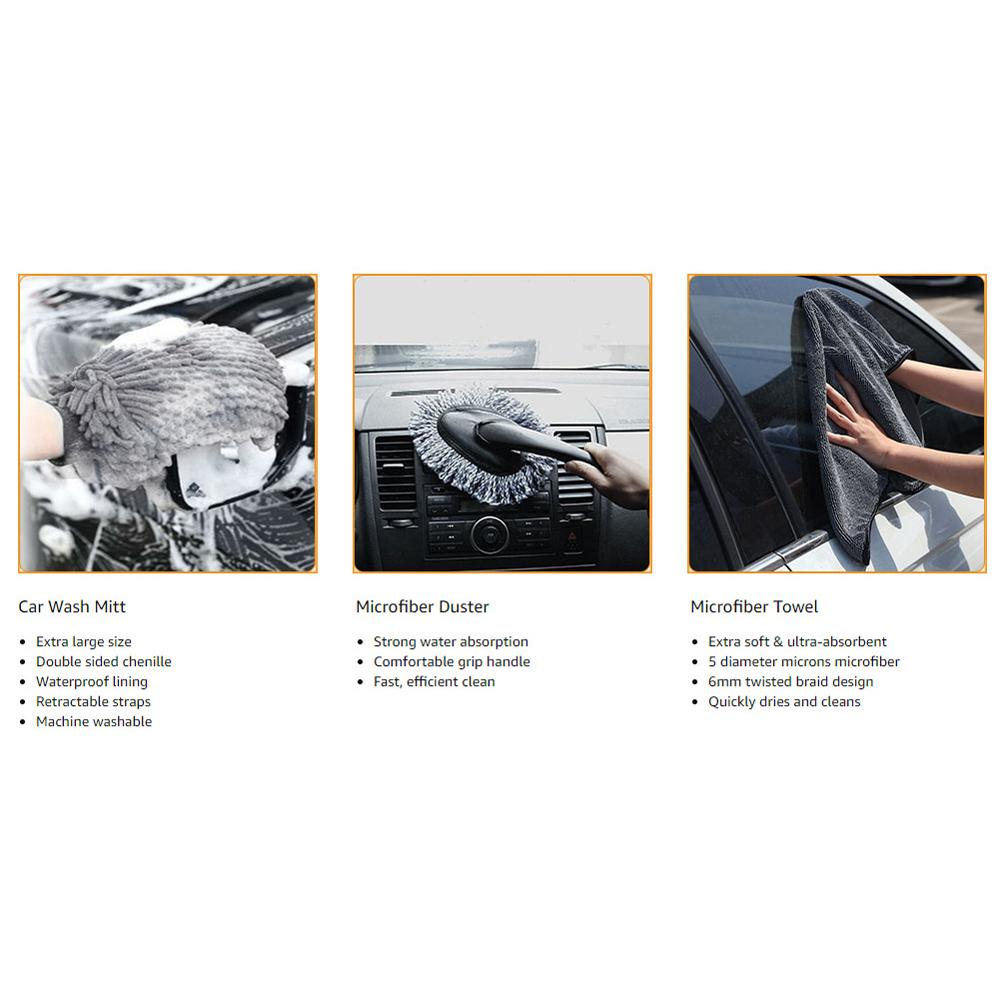 10PCS Auto Waschen Reinigung Werkzeuge Kit Automobil Detaillierung Pinsel Dash Duster Pinsel Waschen Mitt Handtücher grau von Joom DACH