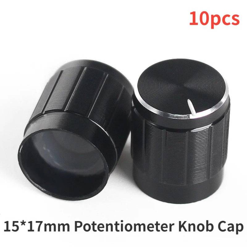 10PCS WH148 15*17mm Potentiometer Knopf Kappe Schwarz Aluminium Legierung Knopf Kappen 10pcs von Joom DACH