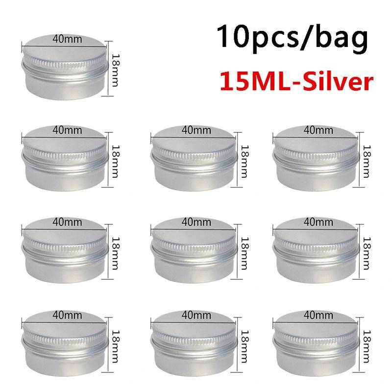 10Pcs 5ML/10ML/15ML Leere Aluminium Zinn Glas für Verpackung Creme Balsam Nagel Kerze kosmetische Runde Lagerung Container Mini Metall Box 15ml 10pcs von Joom DACH