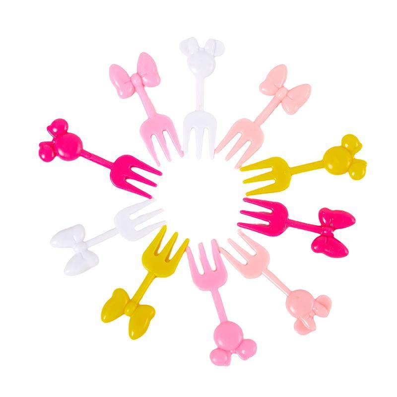 10Pcs Mini Cartoon Obst Gabel Kinder Snack Kuchen Dessert Zahnstocher Bento Mittagessen Party Dekoration Obst Gabel von Joom DACH