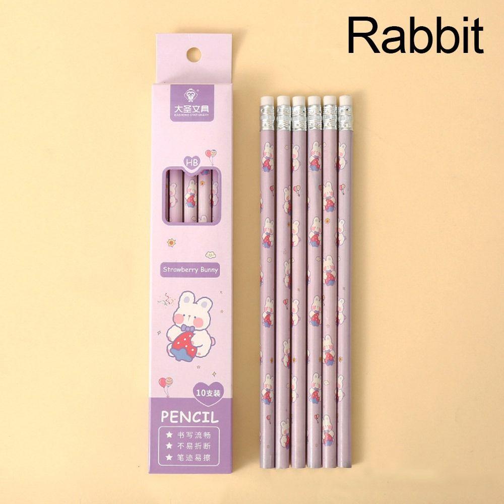 10Pcs Schreibwaren Schreib Bleistift Skizze Malerei Bleistift Hohe-qualität HB Bleistift Büro Rabbit von Joom DACH