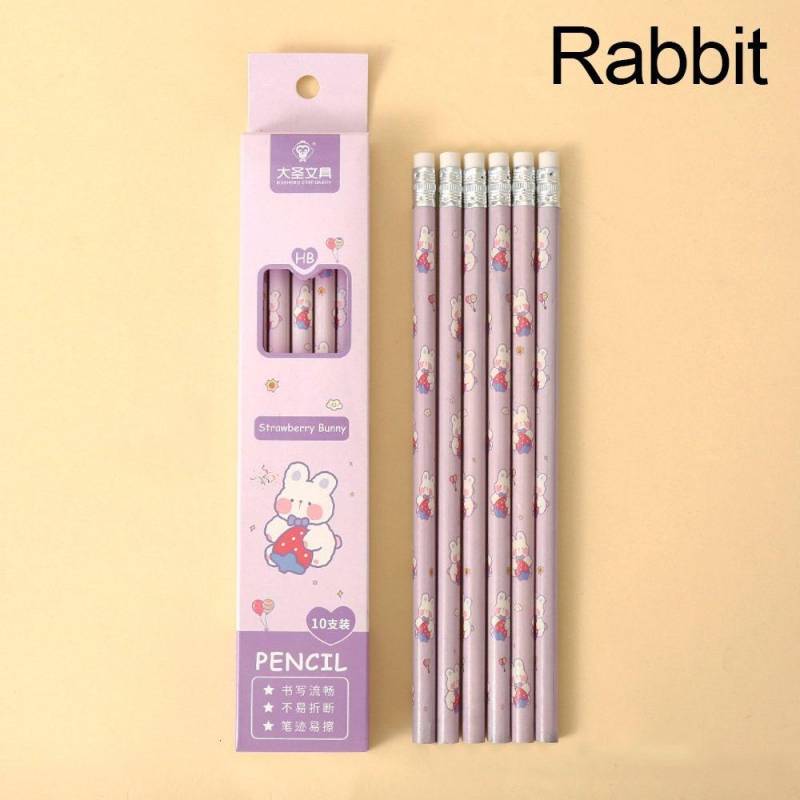 10Pcs Schreibwaren Schreib Bleistift Skizze Malerei Bleistift Hohe-qualität HB Bleistift Büro Rabbit von Joom DACH