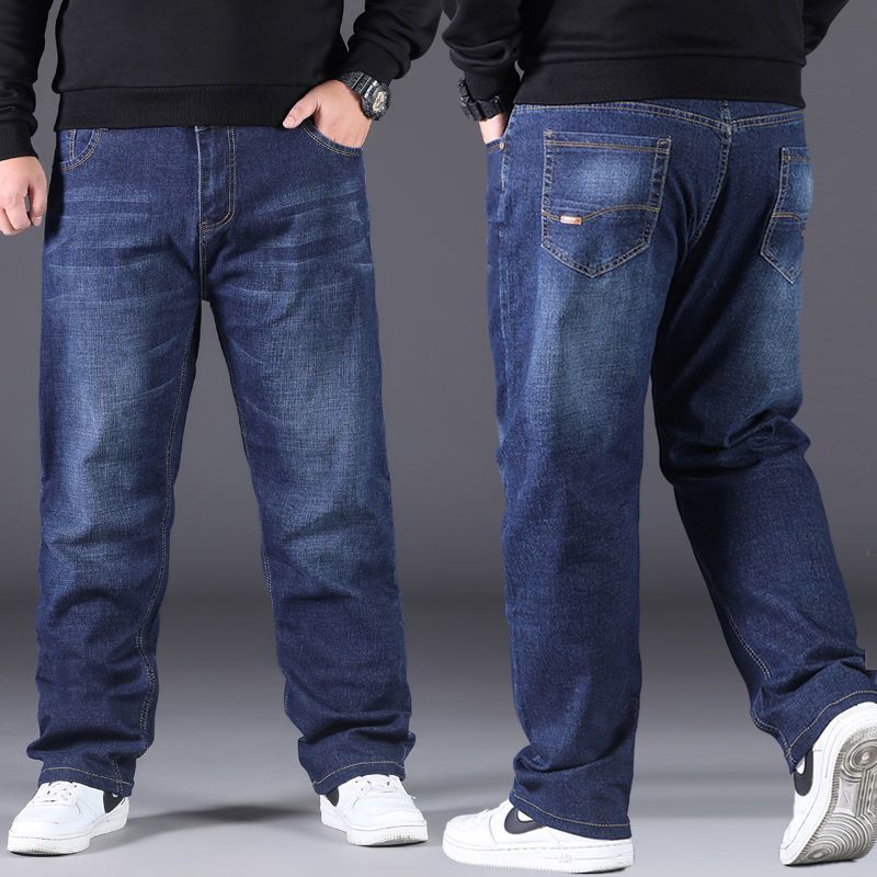 10XL Übergröße Jeans Herrenmode Herren Jeans Weite Bein Jeanshose Hosen Für Männer Arbeiten Wandern Alltagskleidung Lose Große Größe Jeans 33 von Joom DACH