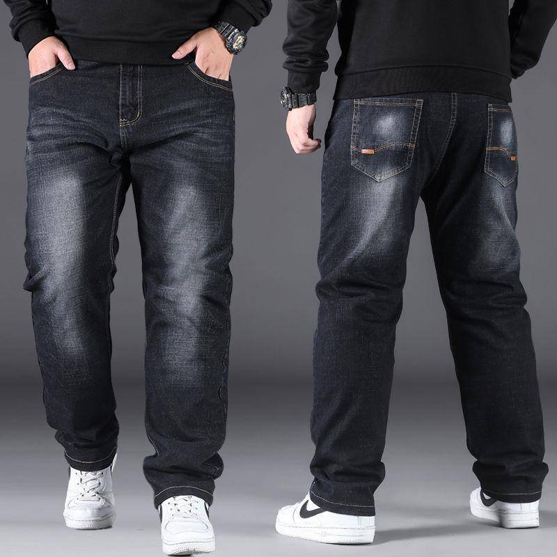 10XL Übergröße Jeans Herrenmode Herren Jeans Weite Bein Jeanshose Hosen Für Männer Arbeiten Wandern Alltagskleidung Lose Große Größe Jeans 33 von Joom DACH