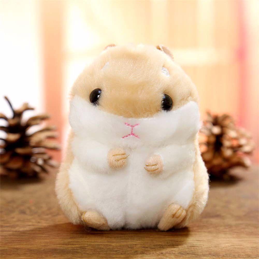 10cm Niedliche Plüschtiere Kawaii Taschen- Rucksackanhänger Schlüsselanhänger Stofftiere Kinderspielzeug für Kinder Mädchen Geburtstagsgeschenk Hamsterpuppe braun von Joom DACH