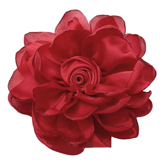 10cm Rose Stoff Blume Zubehör Frauen Vielseitig Corsage Haar Clip Anzug Revers Kleidung Taschen DIY Corsage rot von Joom DACH