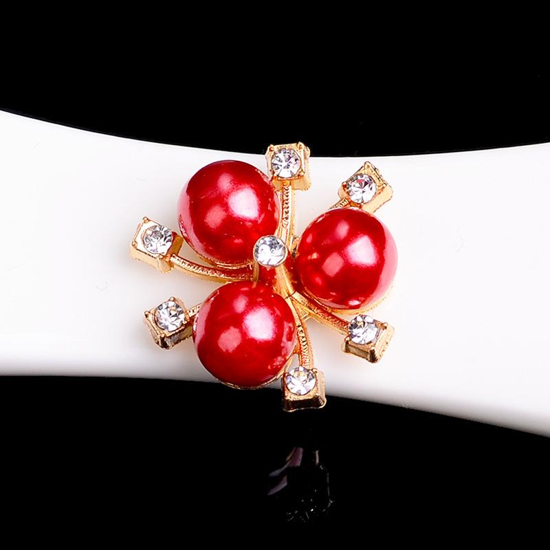 10x Flatback-Knopf mit Blumen-Strass-Kristallperlenverzierung 8347 von Joom DACH