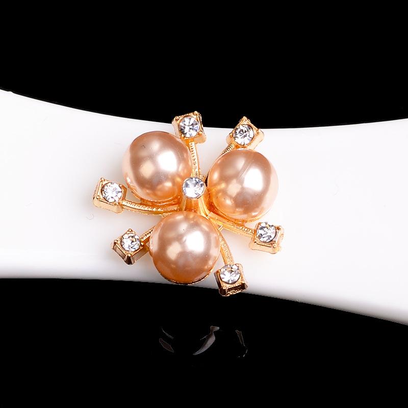 10x Flatback-Knopf mit Blumen-Strass-Kristallperlenverzierung 8351 von Joom DACH