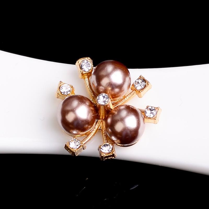 10x Flatback-Knopf mit Blumen-Strass-Kristallperlenverzierung 8352 von Joom DACH