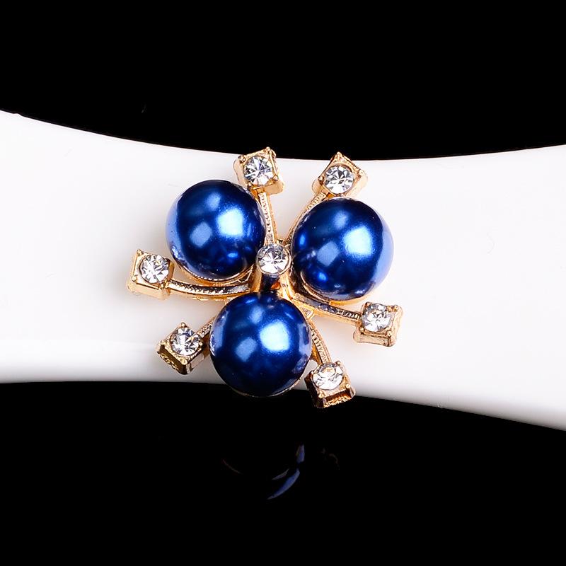 10x Flatback-Knopf mit Blumen-Strass-Kristallperlenverzierung 8355 von Joom DACH