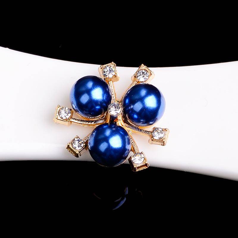 10x Flatback-Knopf mit Blumen-Strass-Kristallperlenverzierung 8355 von Joom DACH