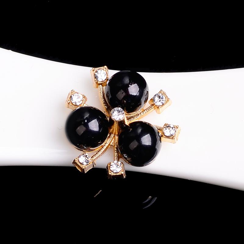 10x Flatback-Knopf mit Blumen-Strass-Kristallperlenverzierung 8356 von Joom DACH