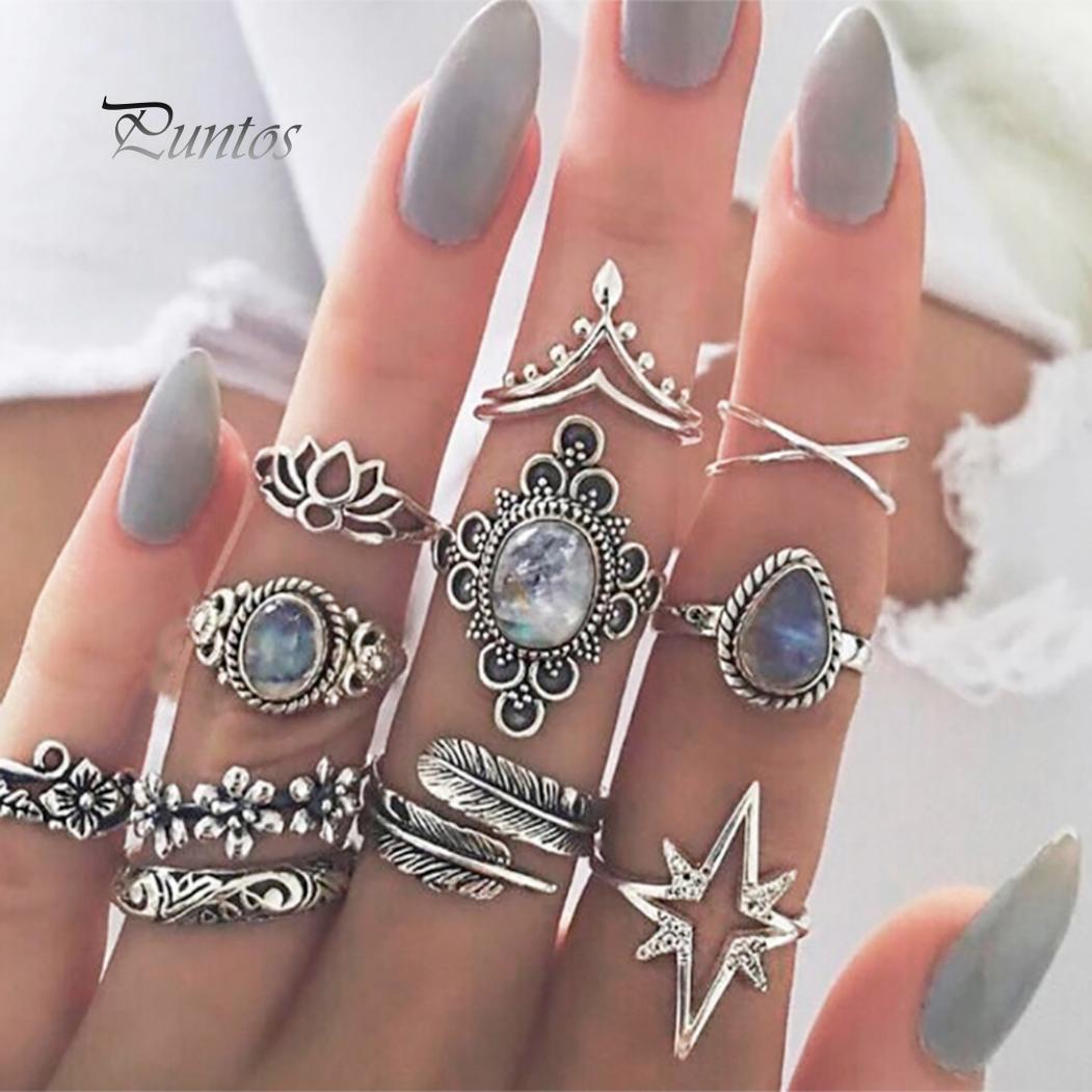 11 Stücke Frauen Retro Hohl Strass Knuckle Midi Finger Spitze Stapeln Joint Ring farbe: antik silber 11 Stücke Frauen Retro Hohl Strass Knuckle Midi Finger Spitze Stapeln Joint Ring farbe: antik silber von Joom DACH