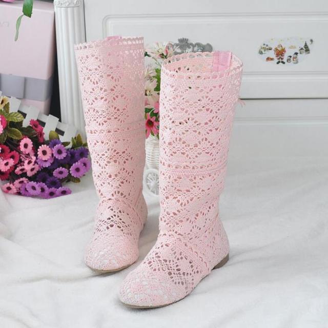 11 farben Erhältlich Spitze Hohl Stiefel Schuhe Atmungsaktive Stricken Linie Mesh Koreanische Hohe Sommer Frauen Stiefel Kniehohe Frauen Schuhe 36 von Joom DACH