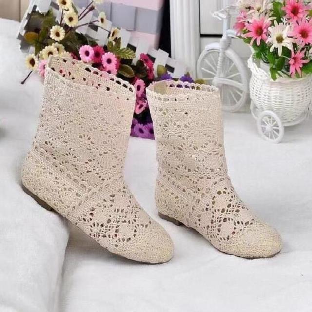 11 farben Erhältlich Spitze Hohl Stiefel Schuhe Atmungsaktive Stricken Linie Mesh Koreanische Hohe Sommer Frauen Stiefel Kniehohe Frauen Schuhe 41 von Joom DACH